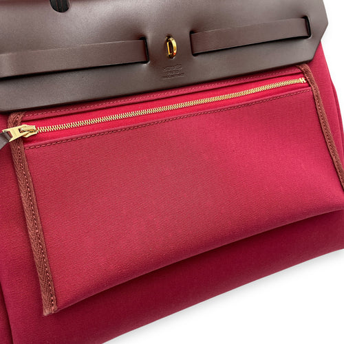 Herbag 31 Rubis/Rouge Sellier in Vache Hunter/Toile, Gold hardware