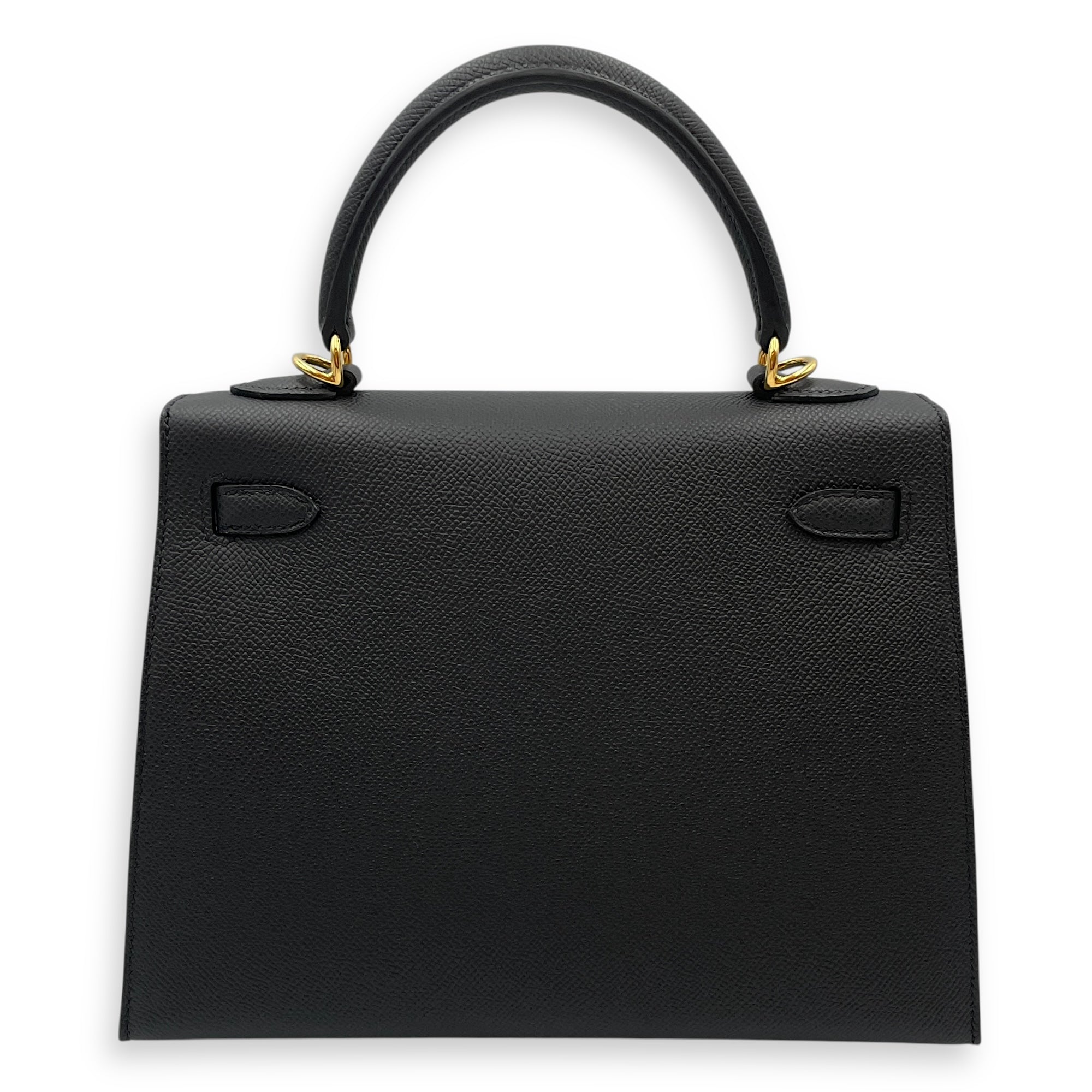 Sellier Kelly 25 Black in Epsom, Gold hardware