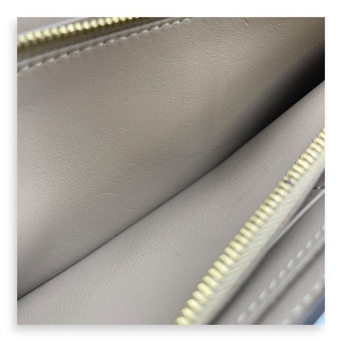 Multifunction Flap Blue/Ash Long Wallet in Calfskin, Gold hardware