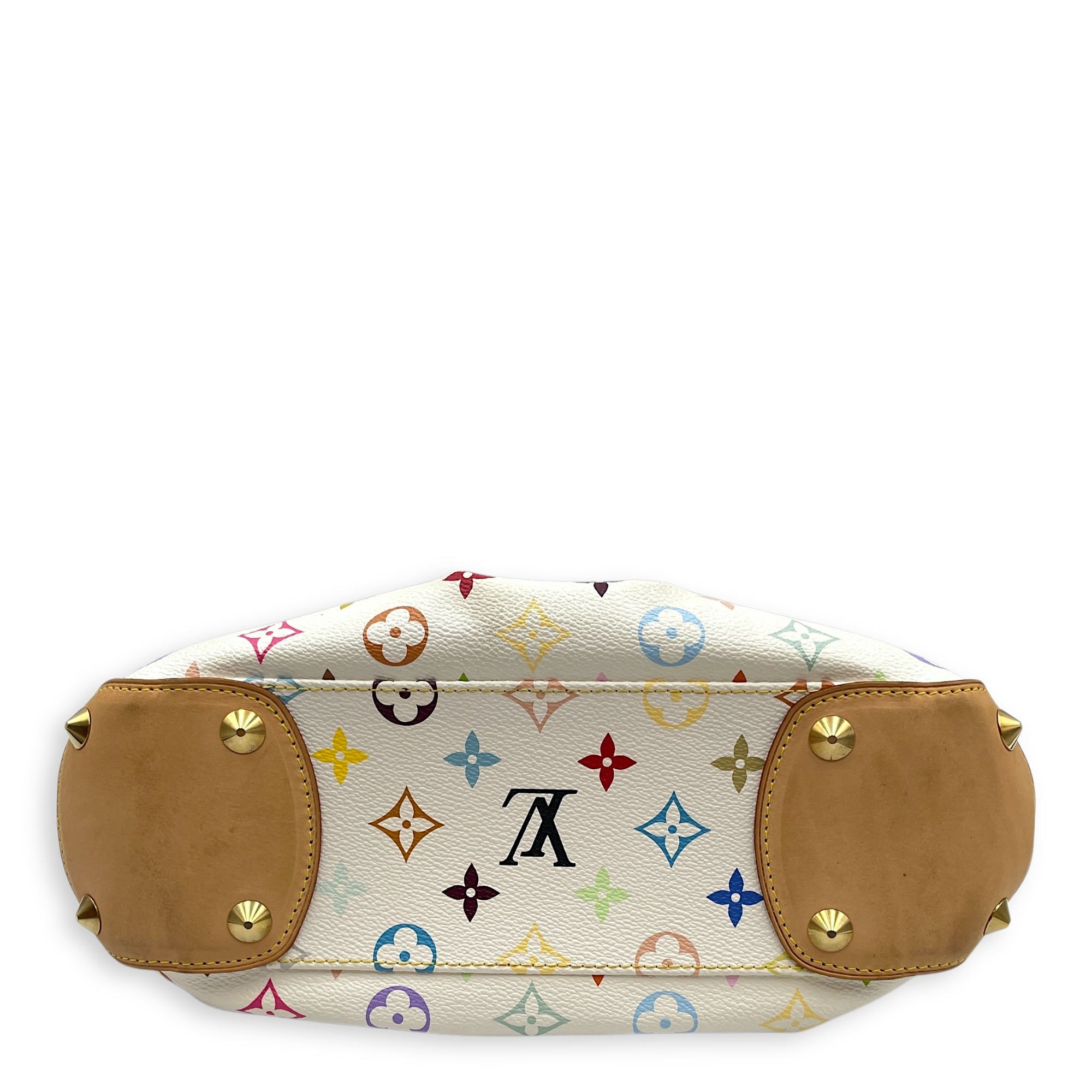 LV x TM Judy PM White/Brown/Multi-Color Shoulder Bag in Canvas, Gold hardware