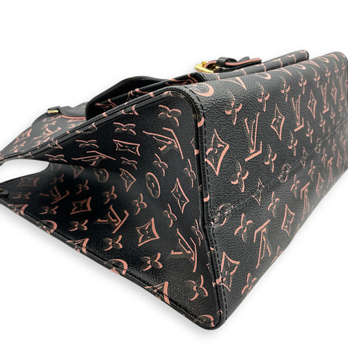 OnTheGo Fall For You MM Black/Pink Monogram Shoulder Bag , Gold hardware