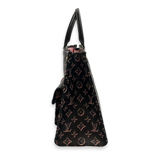 OnTheGo Fall For You MM Black/Pink Monogram Shoulder Bag , Gold hardware