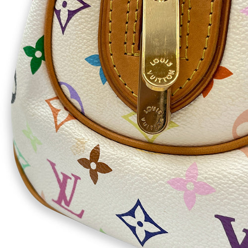 LV x TM Priscilla White/Multi-Color Top Handle Bag in Canvas, Gold hardware