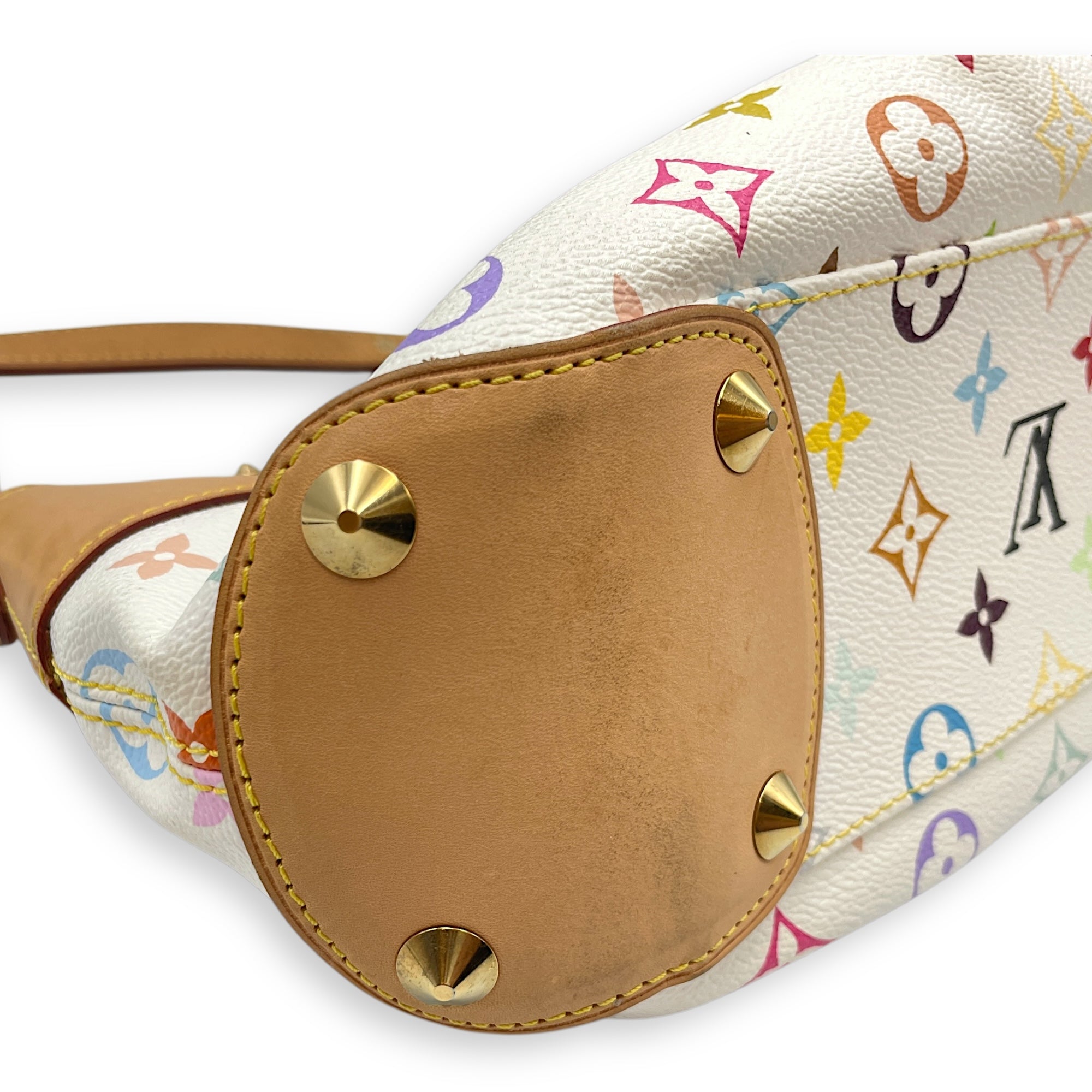 LV x TM Judy PM White/Brown/Multi-Color Shoulder Bag in Canvas, Gold hardware