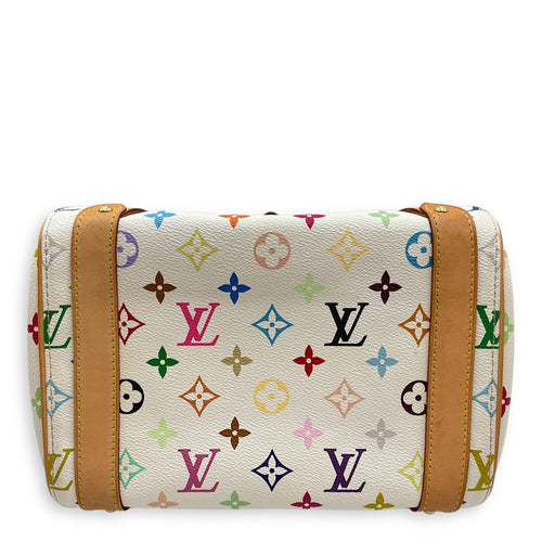 LV x TM Priscilla White/Multi-Color Top Handle Bag in Canvas, Gold hardware