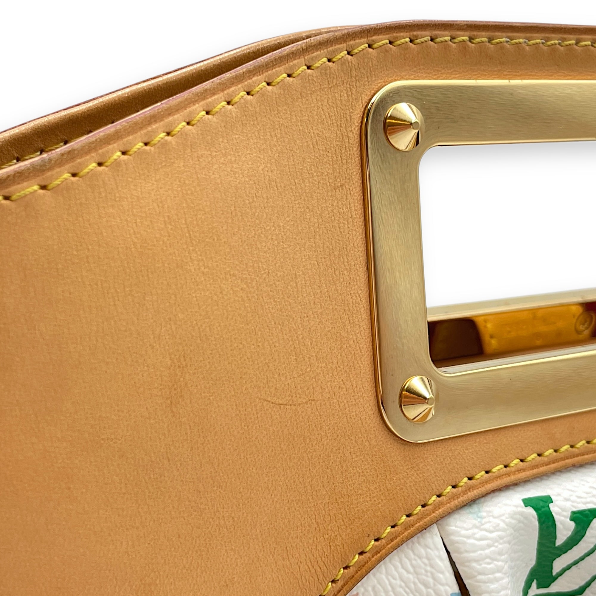 LV x TM Judy PM White/Brown/Multi-Color Shoulder Bag in Canvas, Gold hardware