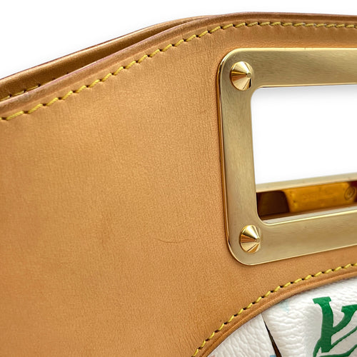 LV x TM Judy PM White/Brown/Multi-Color Shoulder Bag in Canvas, Gold hardware