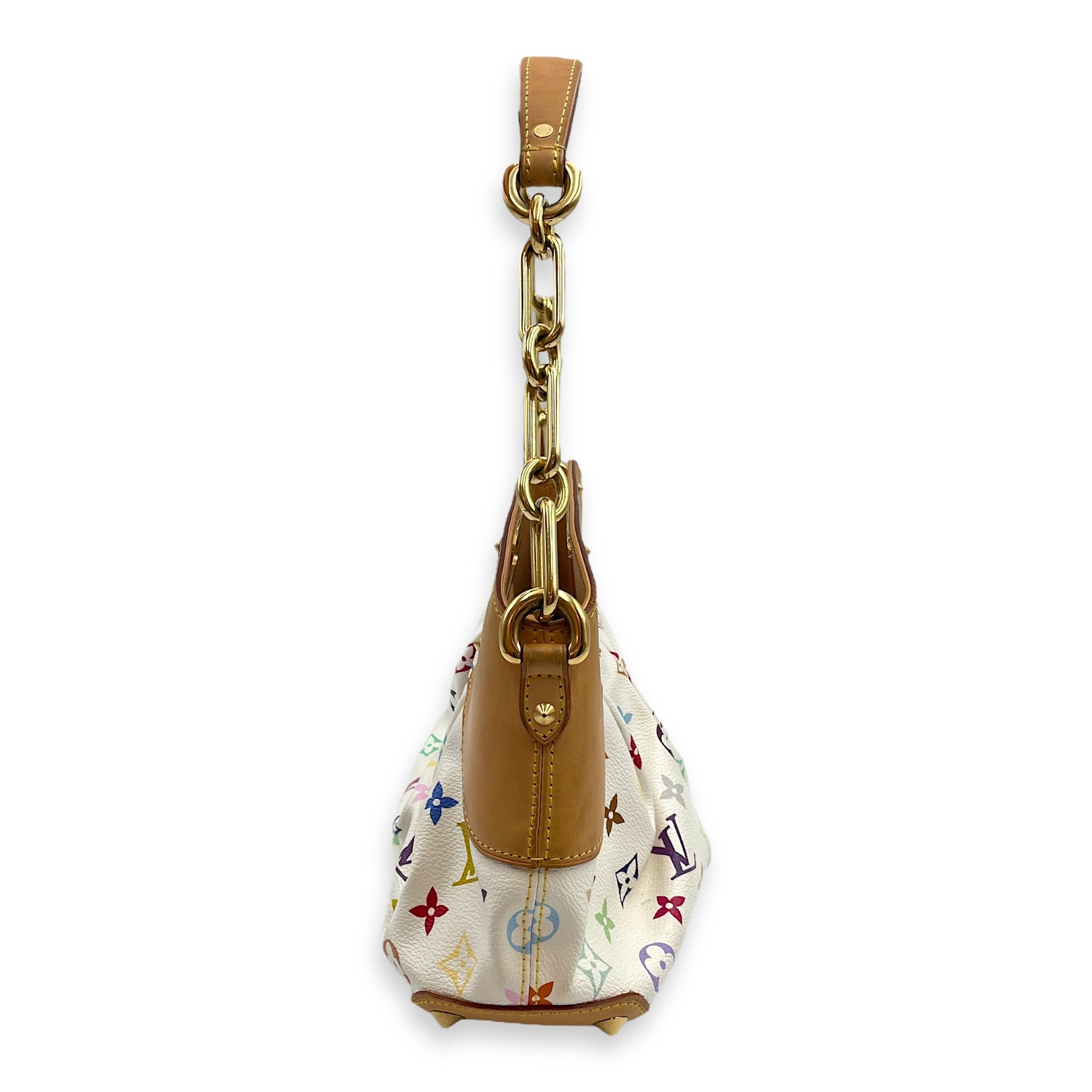 LV x TM Judy PM White/Brown/Multi-Color Shoulder Bag in Canvas, Gold hardware