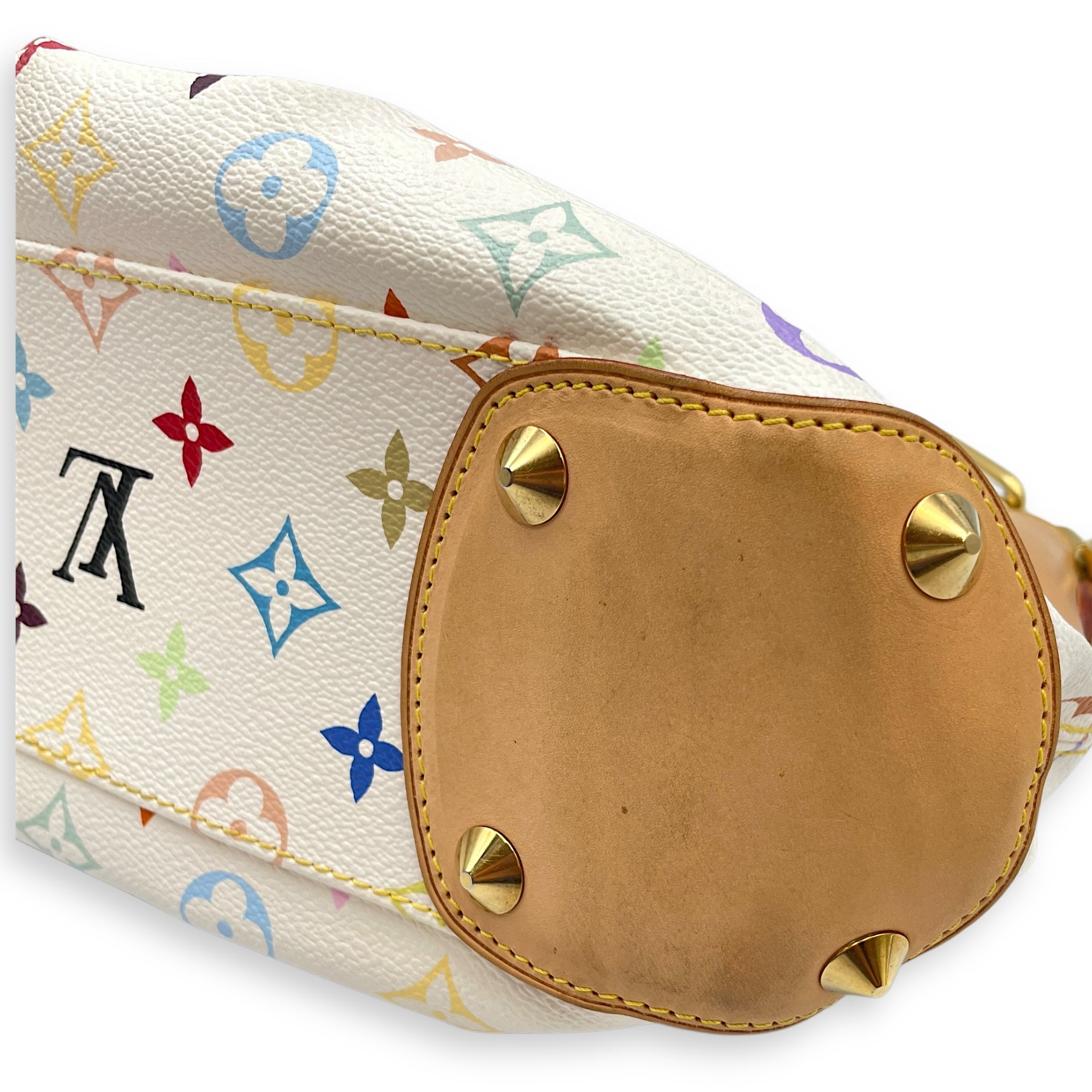 LV x TM Judy PM White/Brown/Multi-Color Shoulder Bag in Canvas, Gold hardware