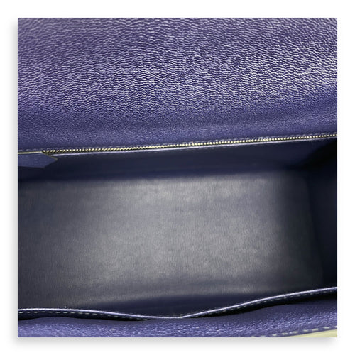 Lettre Sellier Kelly 28 Vert Cypres/Malachite/Blue Obscure in Epsom/Sombrero/Clemence Palladium hardware