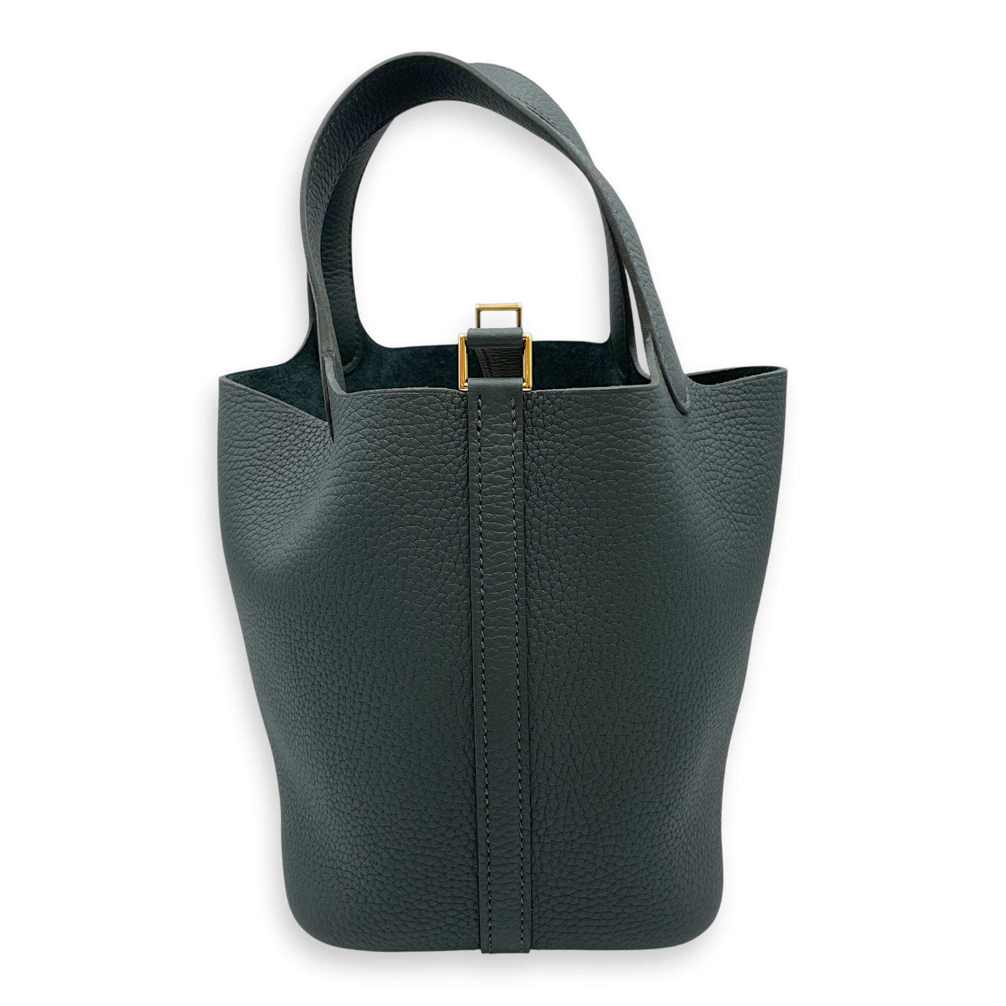 Picotin 18 Vert Mangrove in Clemence, Gold hardware