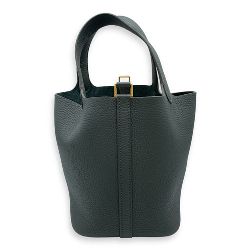 Picotin 18 Vert Mangrove in Clemence, Gold hardware