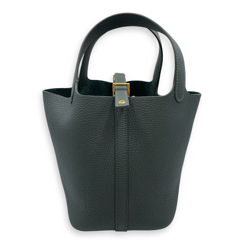 Picotin 18 Vert Mangrove in Clemence, Gold hardware