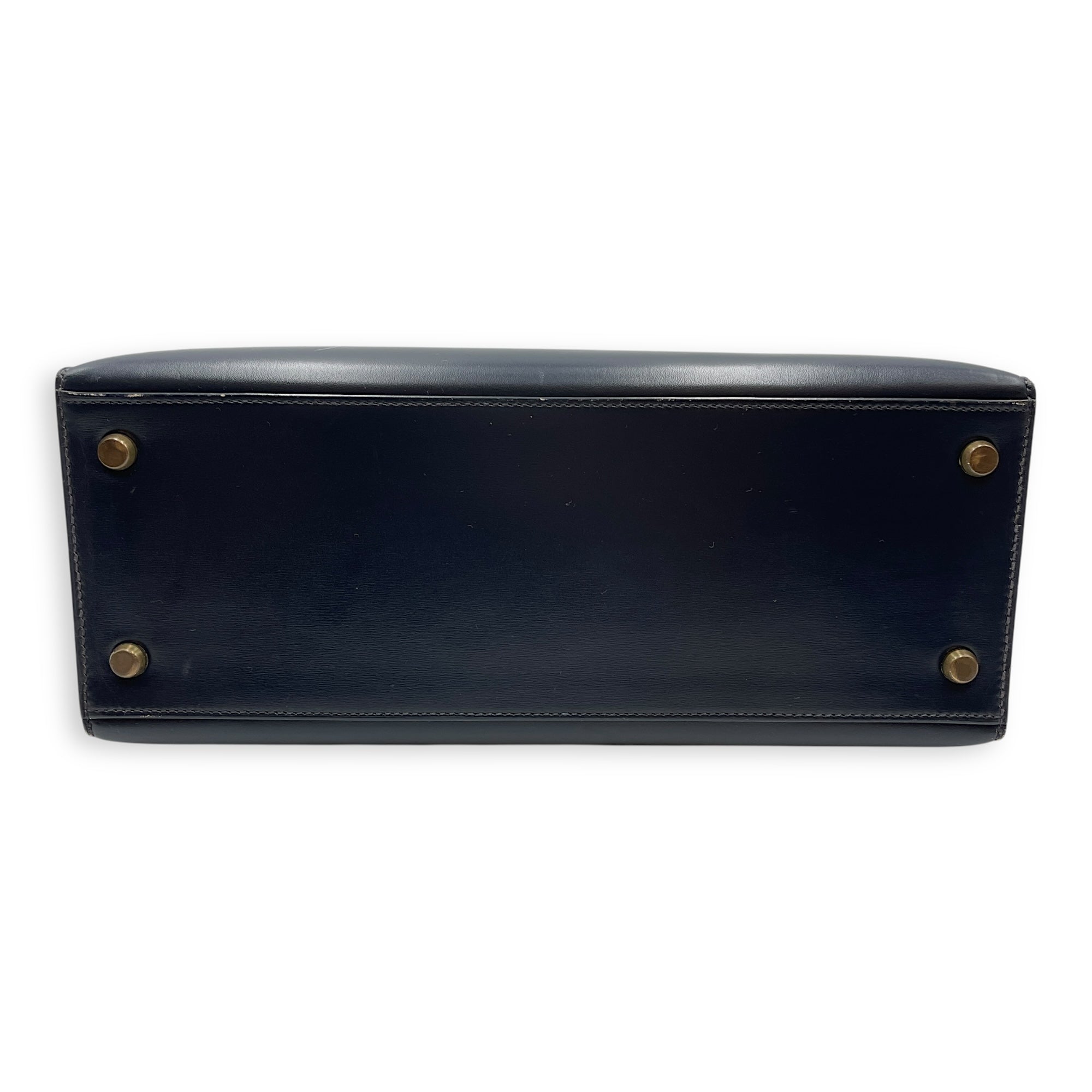 Sellier Kelly 28 Navy in Box, Gold hardware