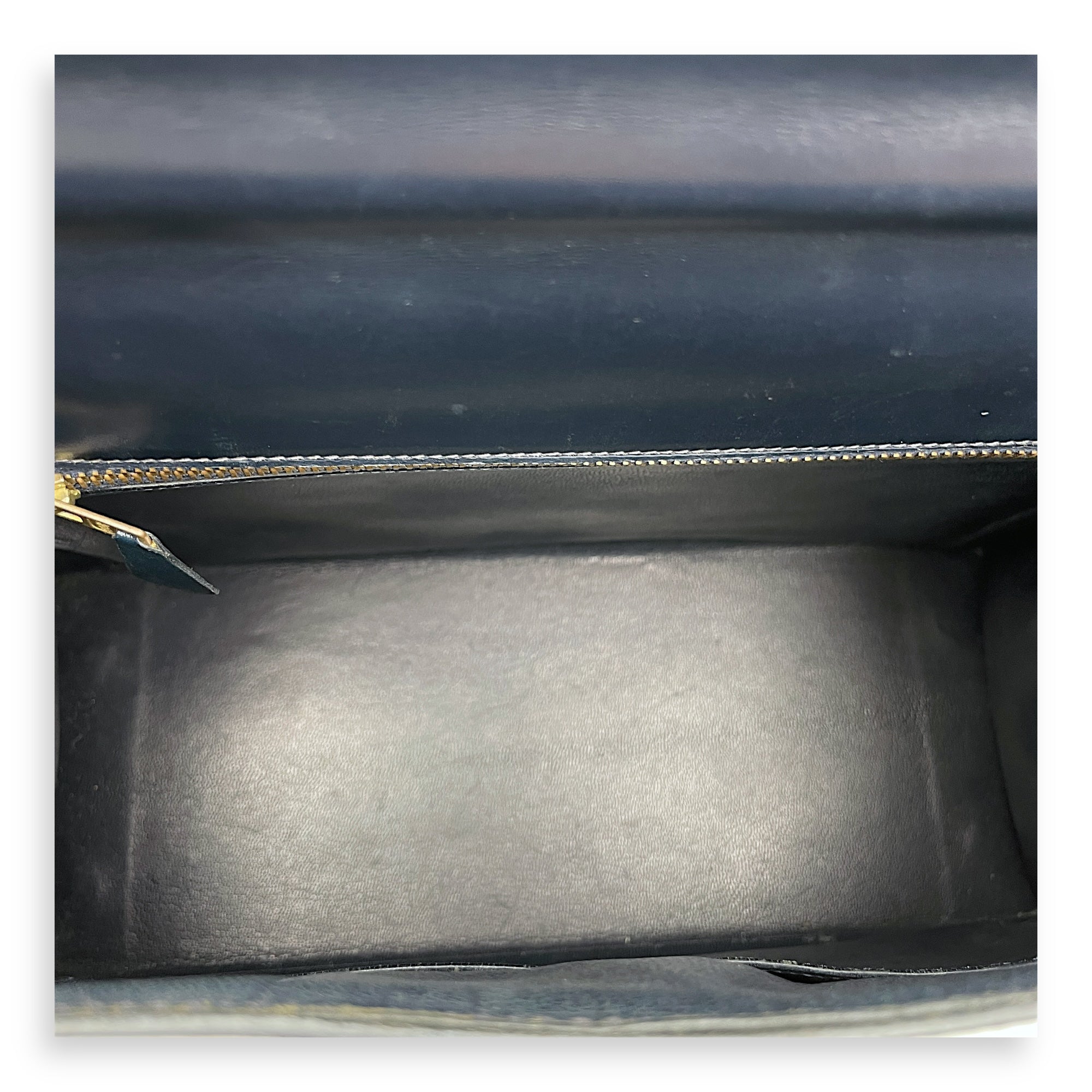Sellier Kelly 28 Navy in Box, Gold hardware