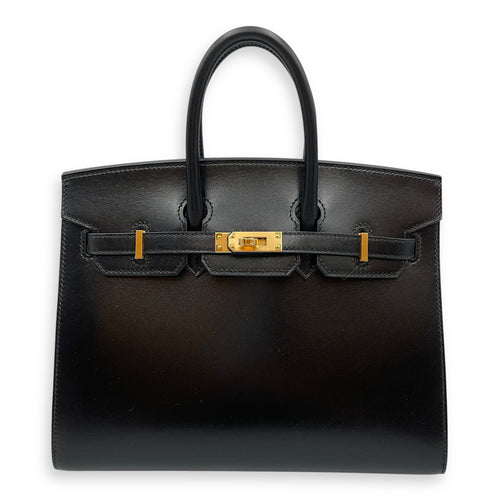 Sellier Birkin 25 Black in Box, Gold hardware