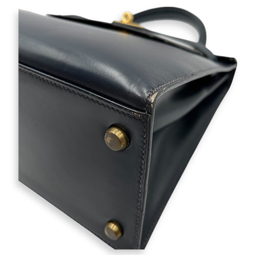 Sellier Kelly 28 Navy in Box, Gold hardware