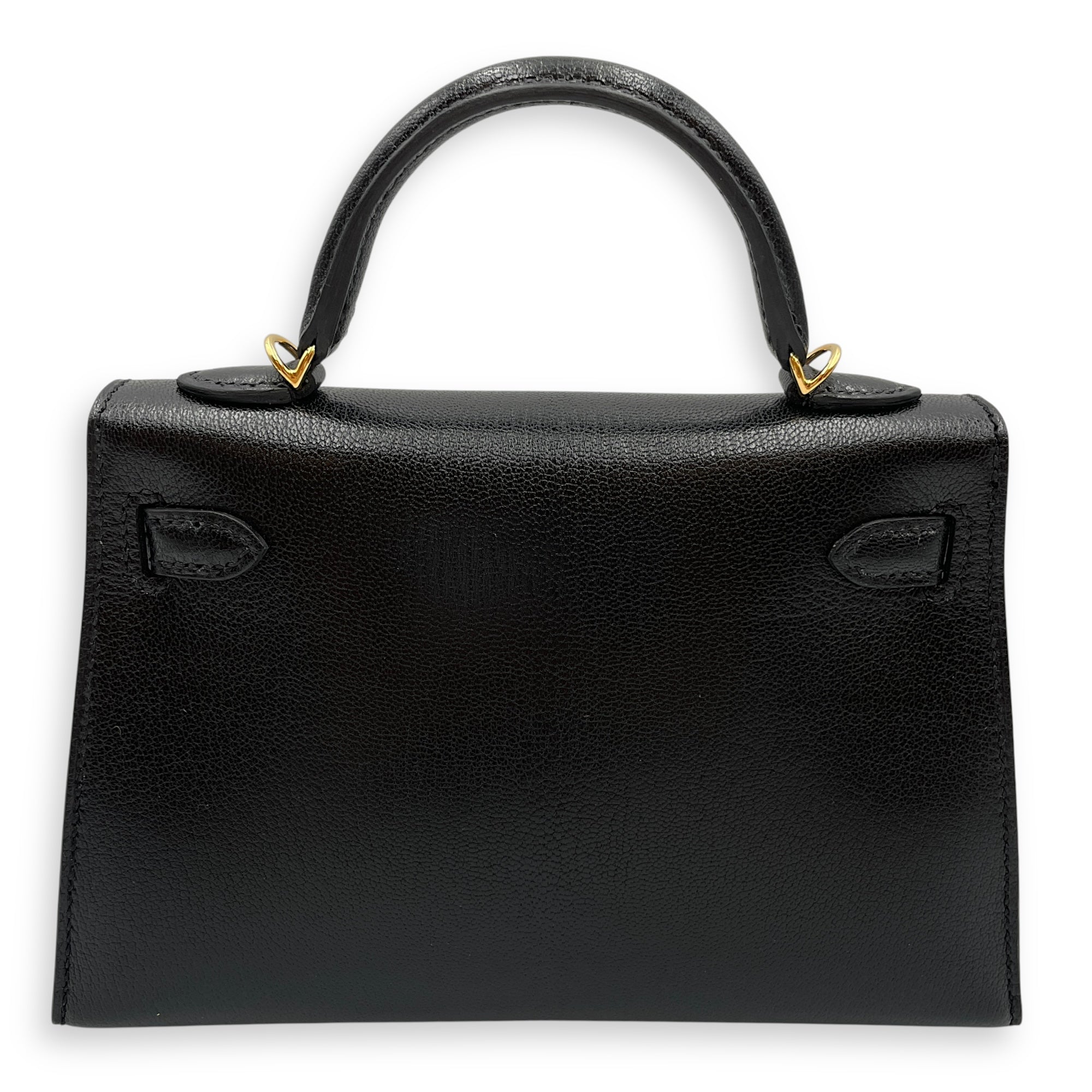 Sellier Kelly 20 Black in Chevre Chamkila, Gold hardware