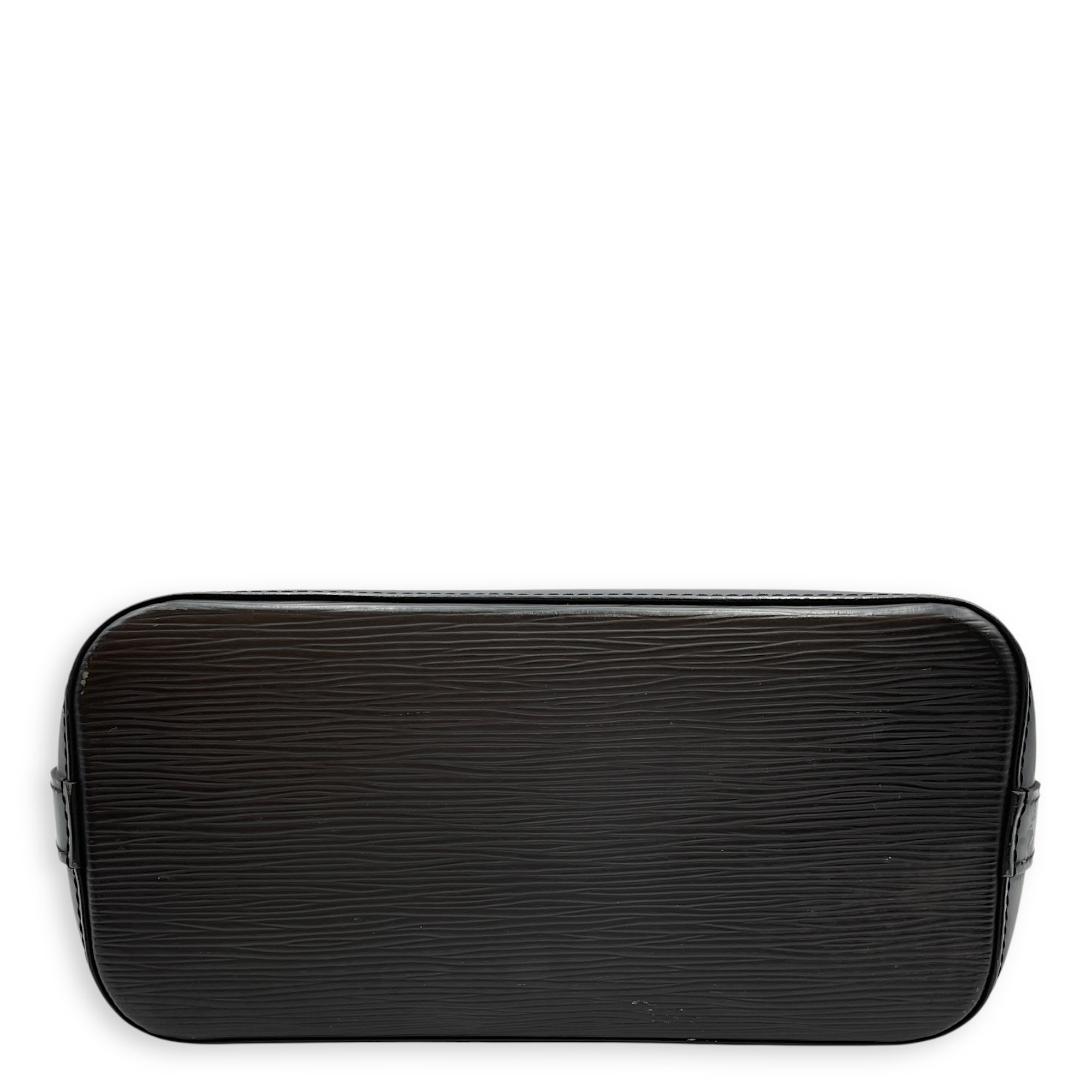 Epi Leather Lockit Black Top Handle Bag, Silver hardware