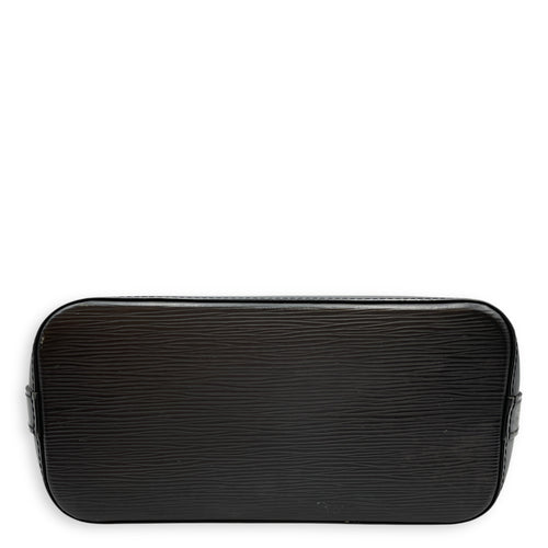 Epi Leather Lockit Black Top Handle Bag, Silver hardware