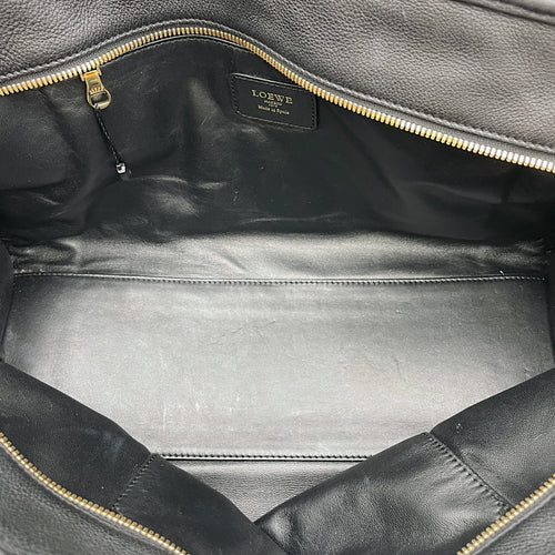 Amazona Black Top Handle Bag in Calfskin, Gold hardware