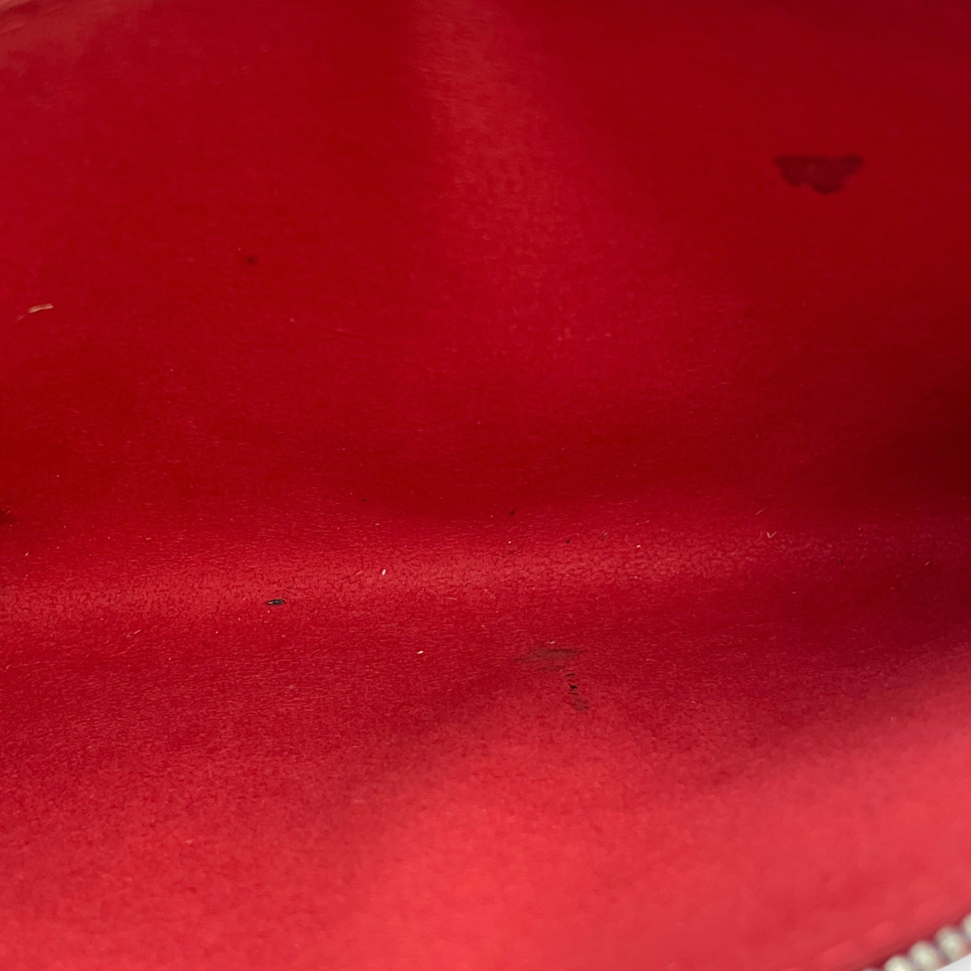 Epi Leather Red Pochette, Silver hardware