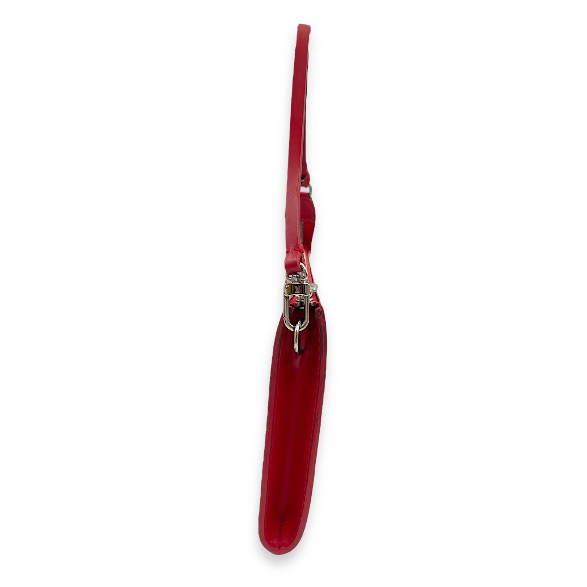 Epi Leather Red Pochette, Silver hardware