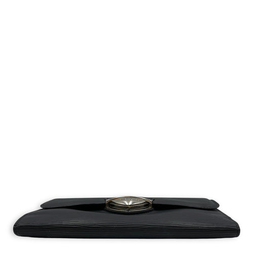 Eugenie Black Long Wallet in Epi Leather, Silver hardware