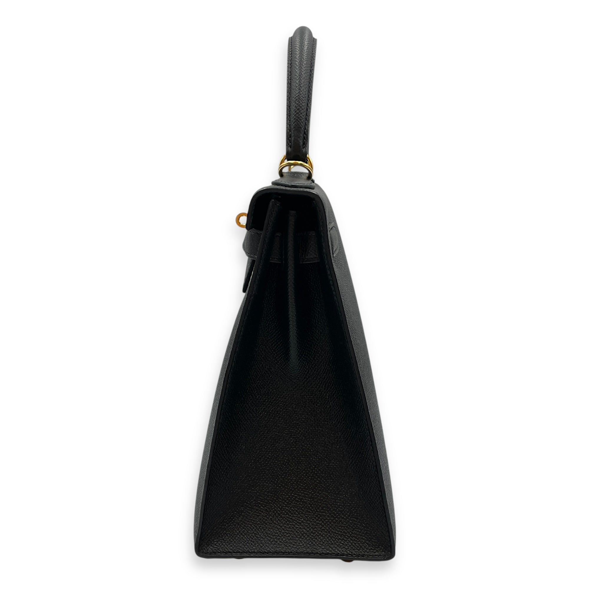 Kelly 28 Black in Epsom, Gold hardware