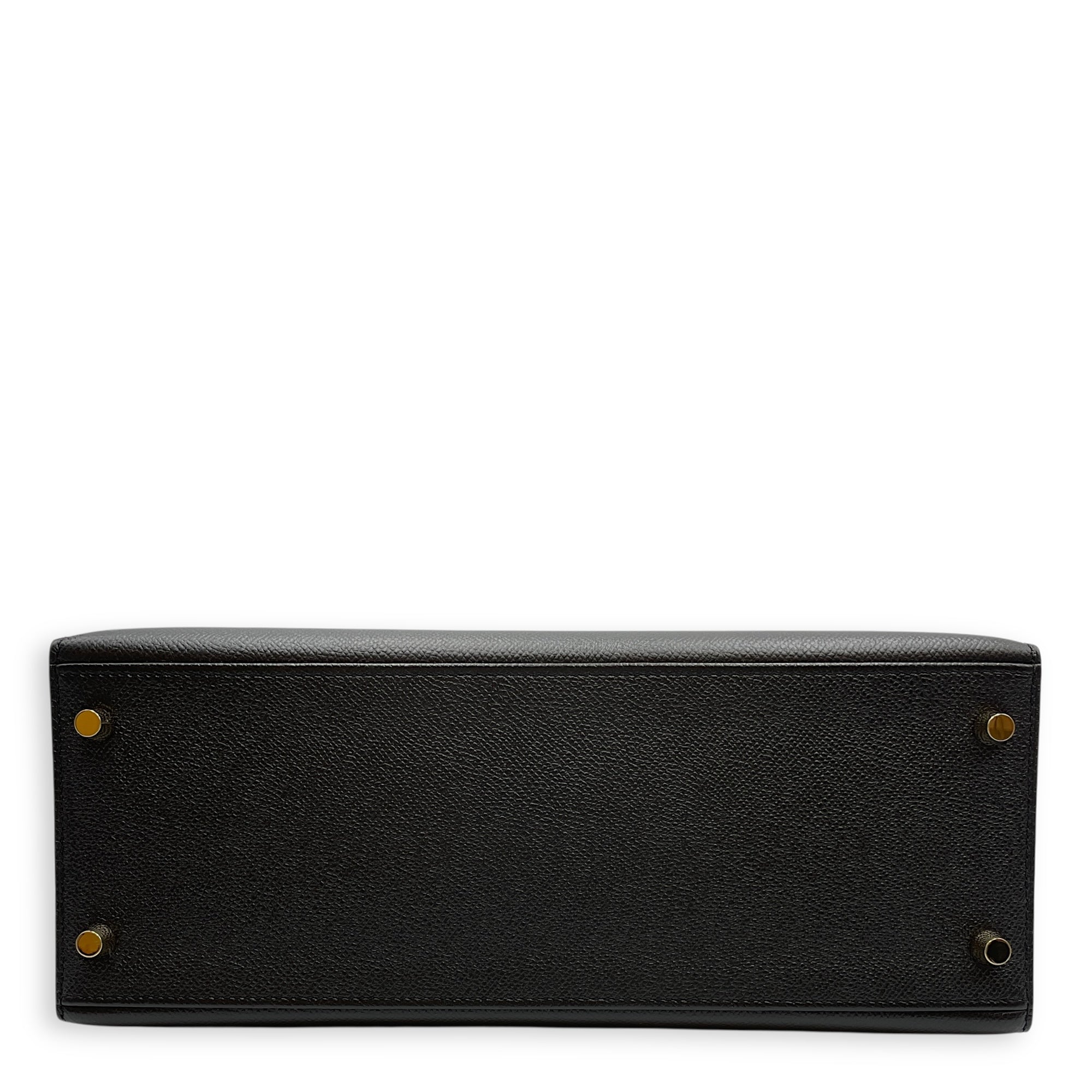 Kelly 28 Black in Epsom, Gold hardware