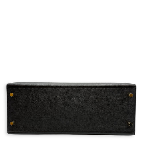 Kelly 28 Black in Epsom, Gold hardware
