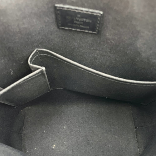 Epi Leather Lockit Black Top Handle Bag, Silver hardware