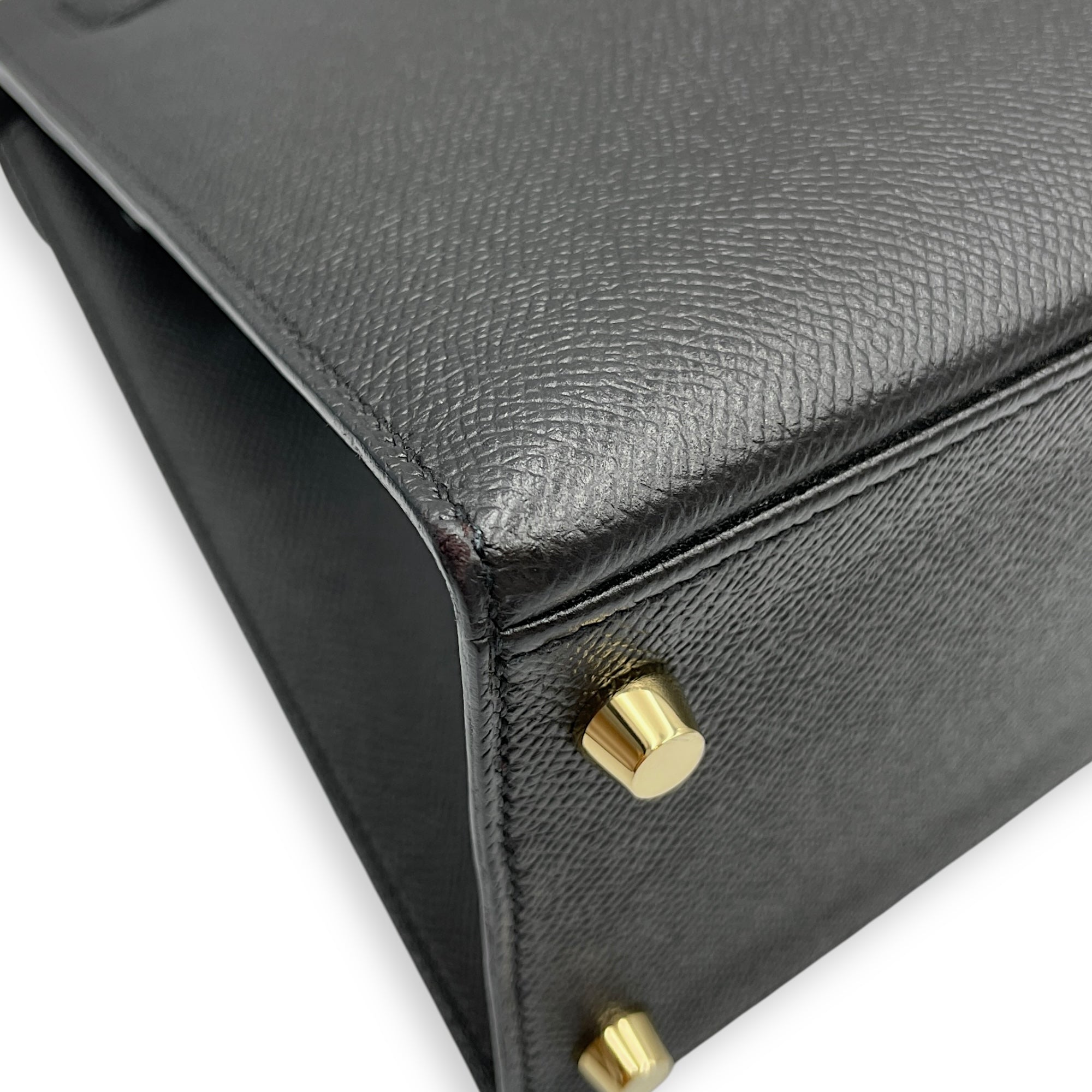 Kelly 28 Black in Epsom, Gold hardware