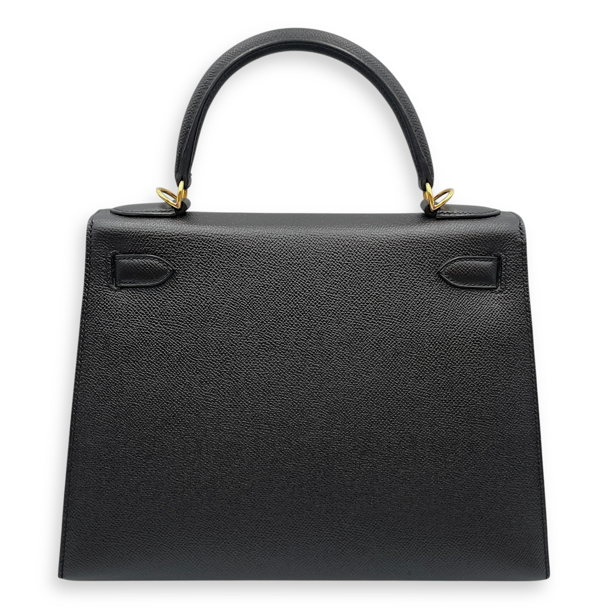Kelly 28 Black in Epsom, Gold hardware