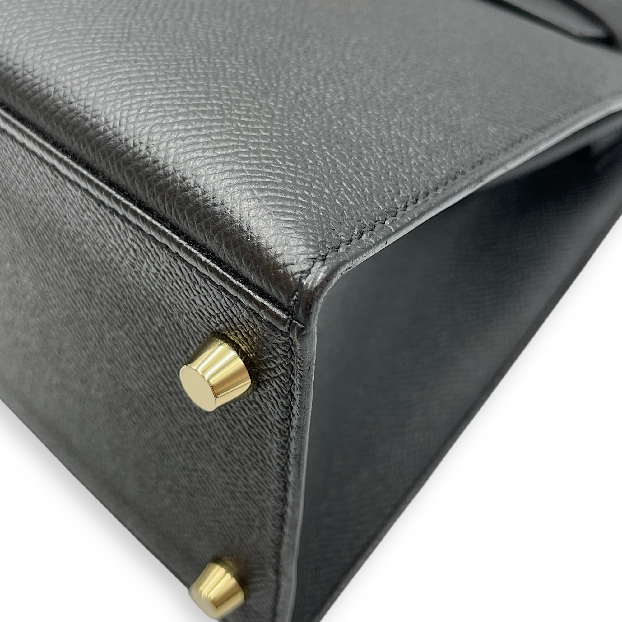 Kelly 28 Black in Epsom, Gold hardware
