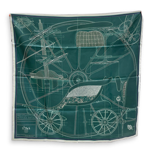 Petit Duc Double Face 90 Marine/Vert Loden Scarf
