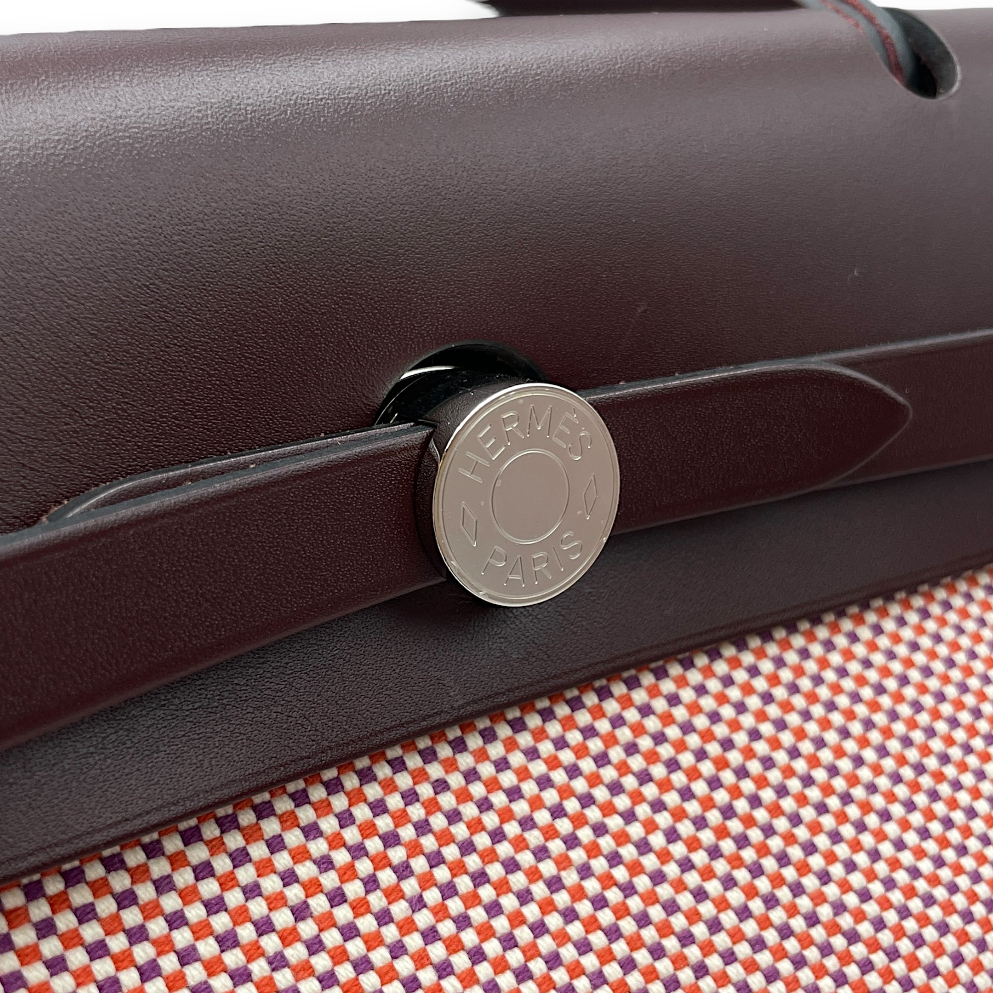 Herbag 31 Rouge Sellier/Ecru-Brique-Anemone in Vache hunter/toile, Palladium hardware