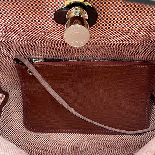 Herbag 31 Rouge Sellier/Ecru-Brique-Anemone in Vache hunter/toile, Palladium hardware