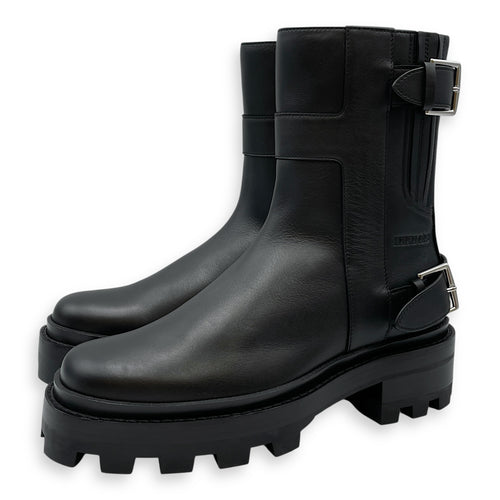 Jaimy 38.5 Black Ankle Boot in Calfskin, Palladium hardware