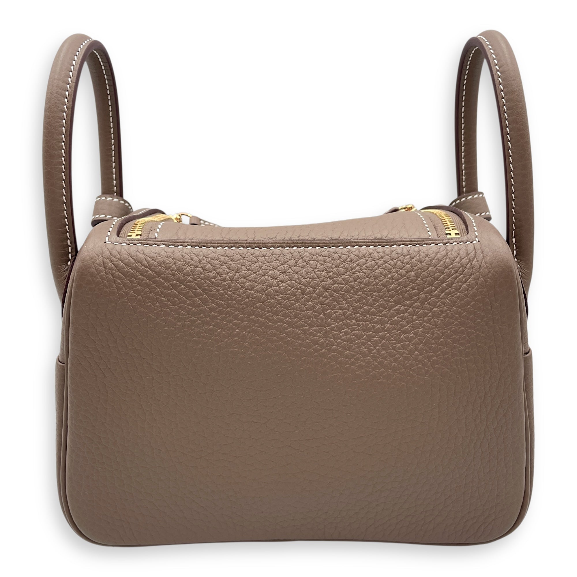 Lindy II Mini Etoupe in Clemence, Gold hardware