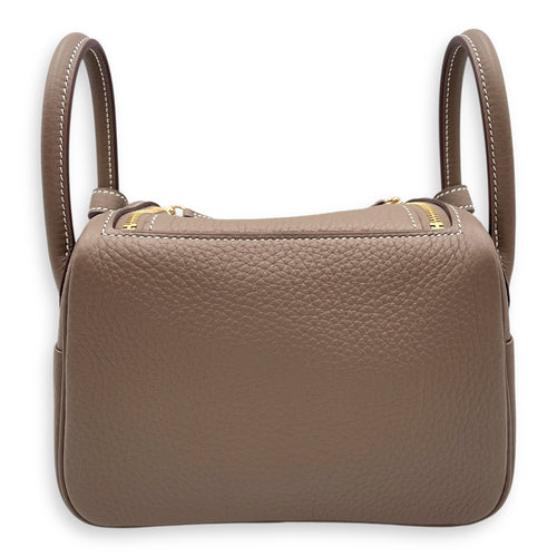 Lindy II Mini Etoupe in Clemence, Gold hardware