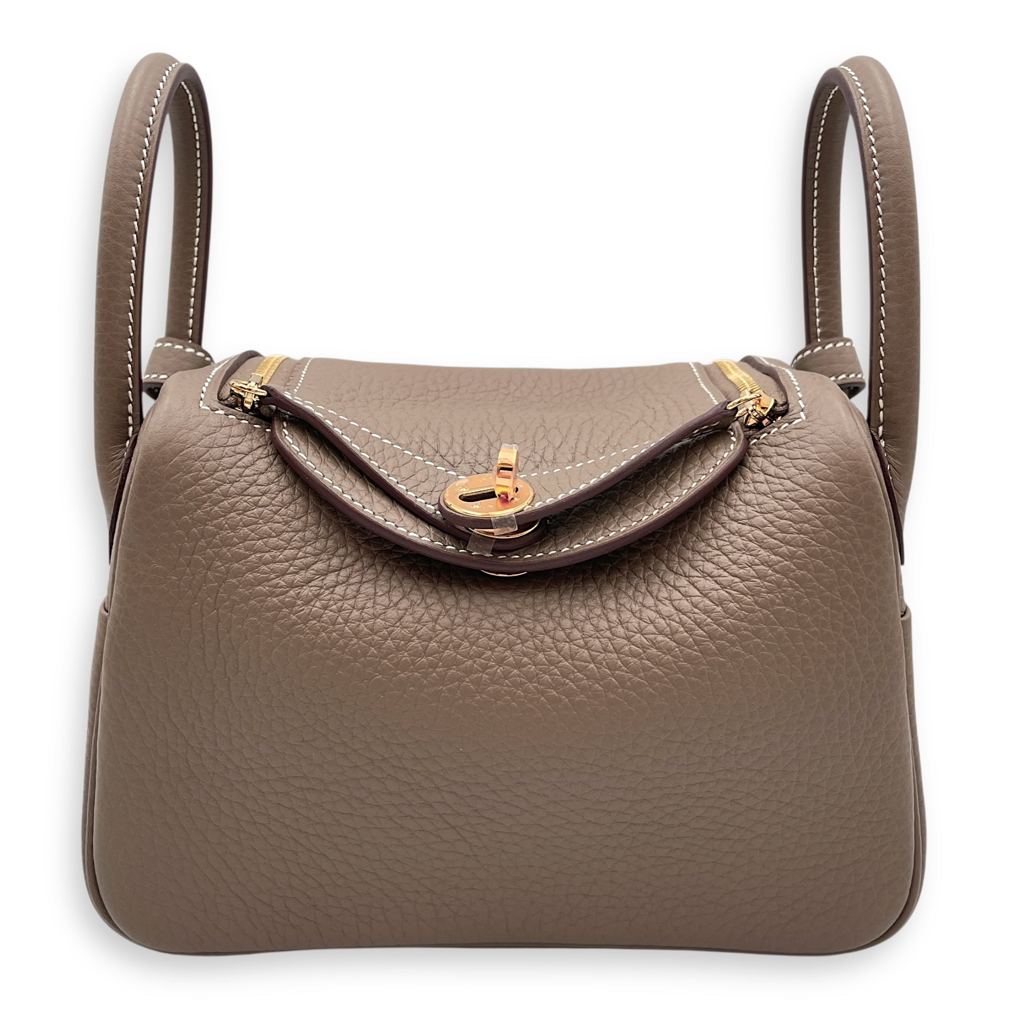 Lindy II Mini Etoupe in Clemence, Gold hardware
