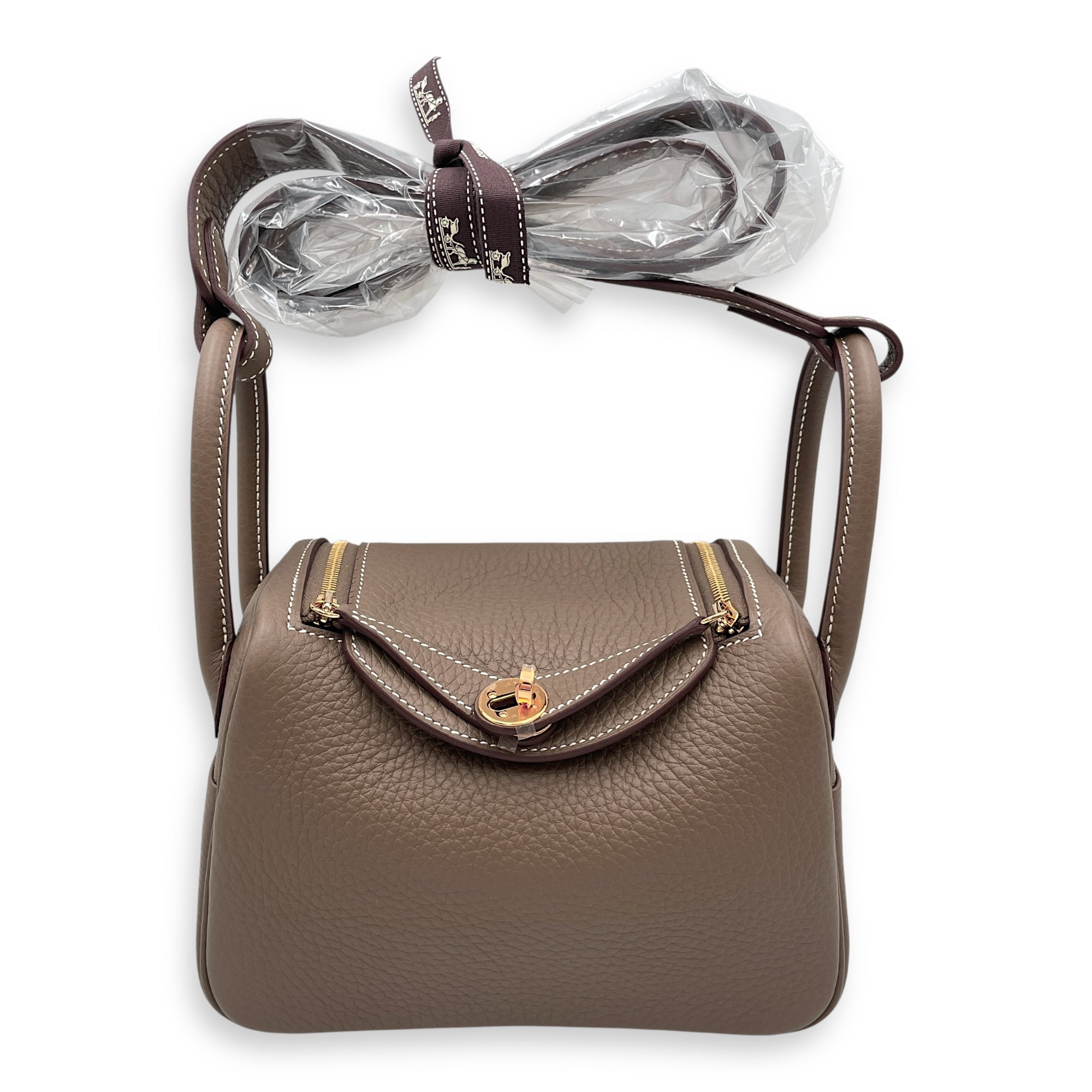 Lindy II Mini Etoupe in Clemence, Gold hardware