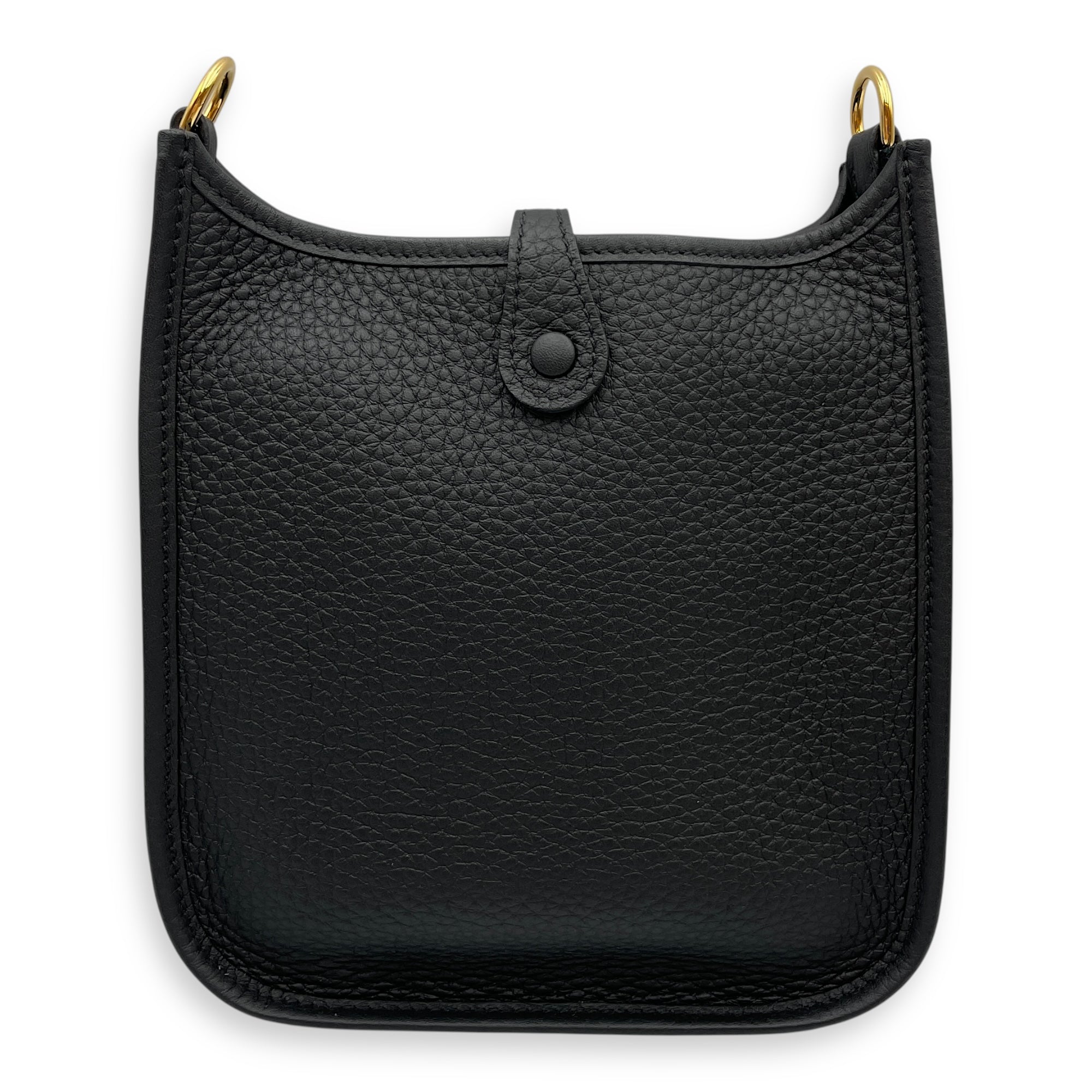 Evelyne Mini Black in Clemence, Gold hardware