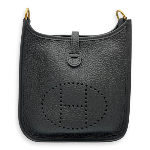 Evelyne Mini Black in Clemence, Gold hardware