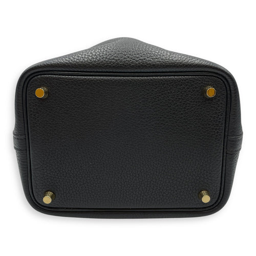 Picotin Touch 18 Black in Clemence/Matte Alligator Gold hardware CL2507-14530 5