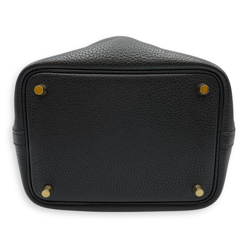 Picotin Touch 18 Black in Clemence/Matte Alligator, Gold hardware