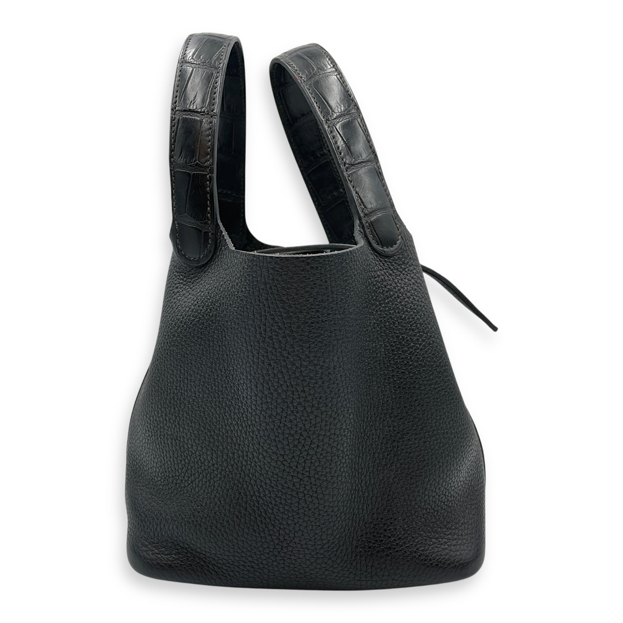 Picotin Touch 18 Black in Clemence/Matte Alligator, Gold hardware