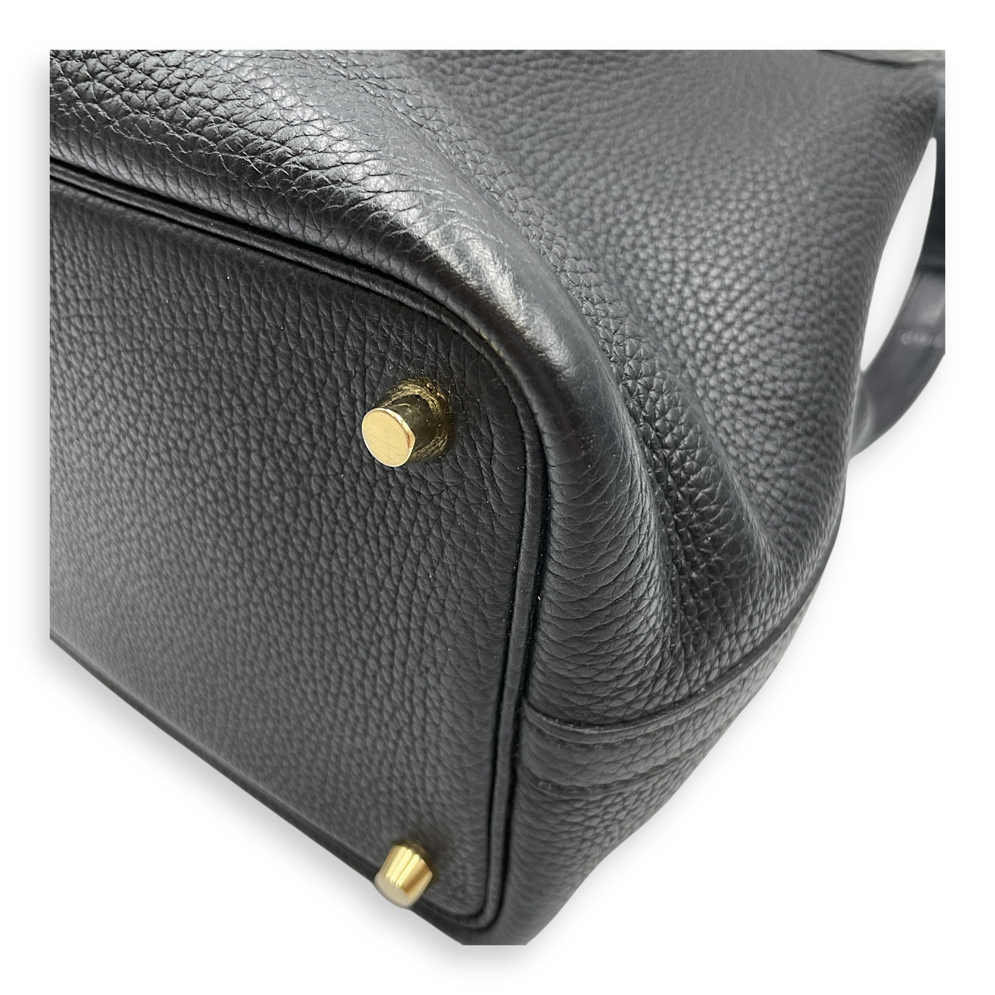 Picotin Touch 18 Black in Clemence/Matte Alligator, Gold hardware