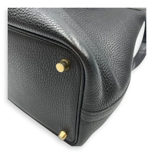 Picotin Touch 18 Black in Clemence/Matte Alligator, Gold hardware